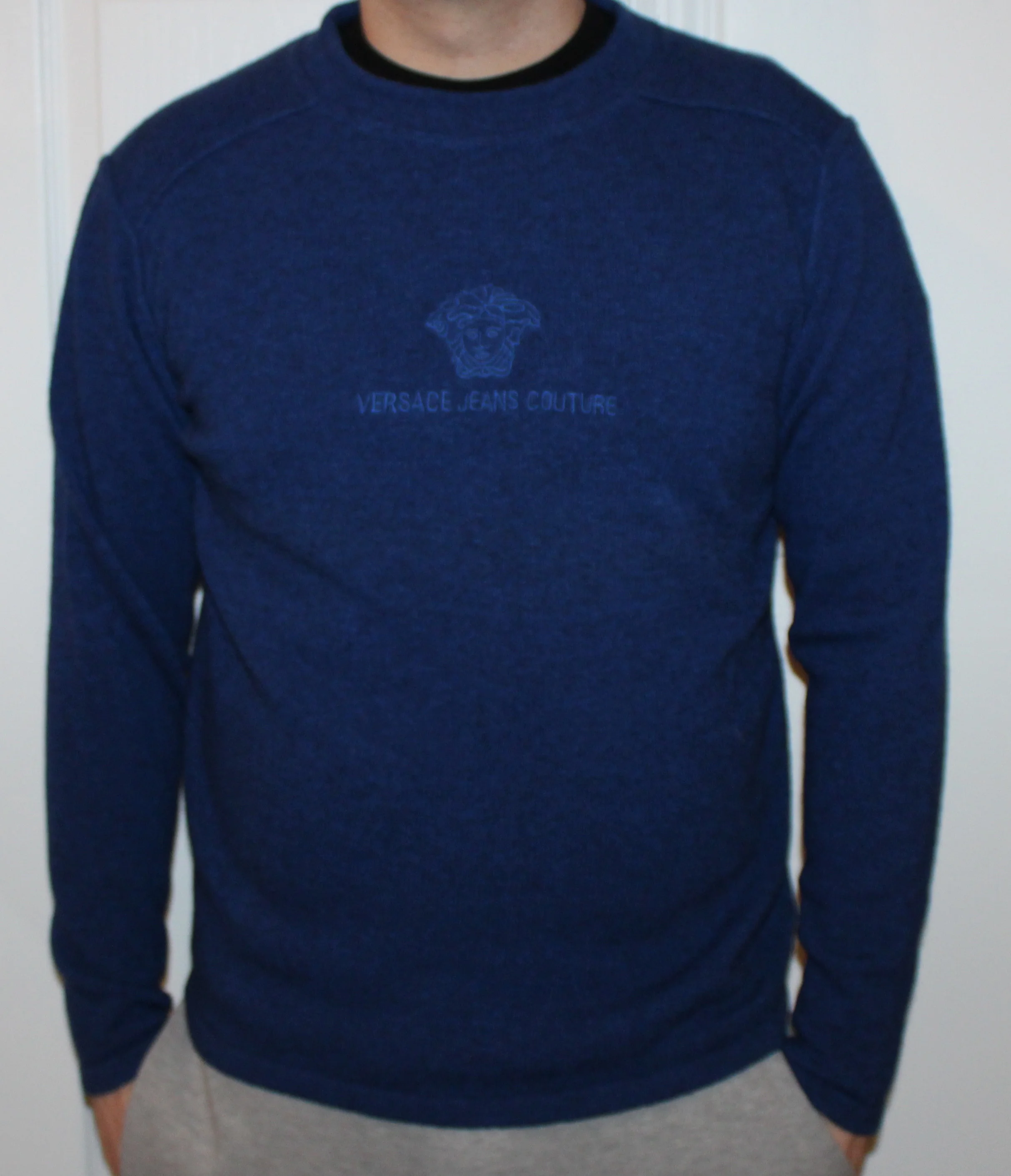 Vintage Versace Jeans Couture Navy/Black Sweater (Size L) — RootsBK